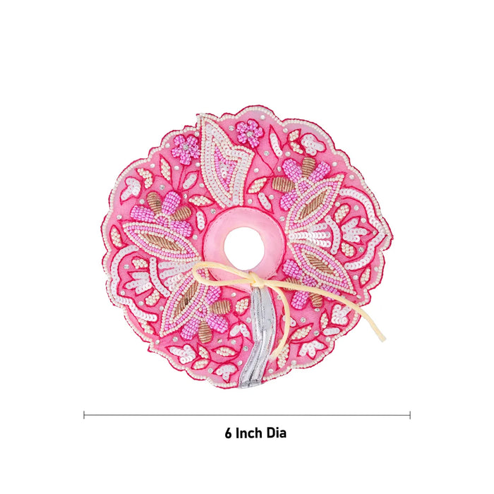 Krishna Dress - 6 Inches | Pink Gol Poshak / Kanha Ji Dress/ Stone Design Laddu Gopal Clothes for Deity