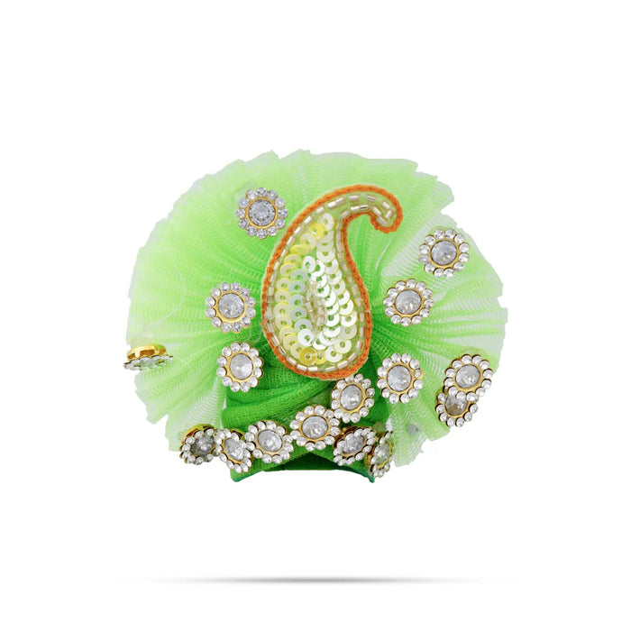 Krishna Dress Set – 6 Inches | Pista Colour Kanha Dress / Fancy Krishna Jari Dress / Laddu Gopal Clothes