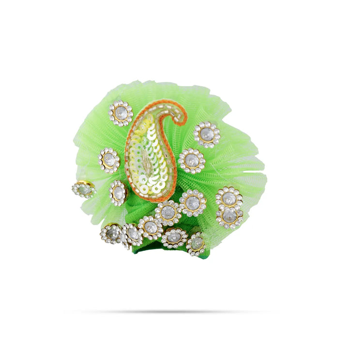 Krishna Dress Set – 6 Inches | Pista Colour Kanha Dress / Fancy Krishna Jari Dress / Laddu Gopal Clothes