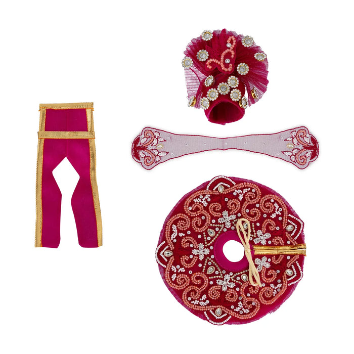 Krishna Dress Set – 6 Inches | Kanha Rani Jari Dress / Krishna Poshak / Laddu Gopal Clothes