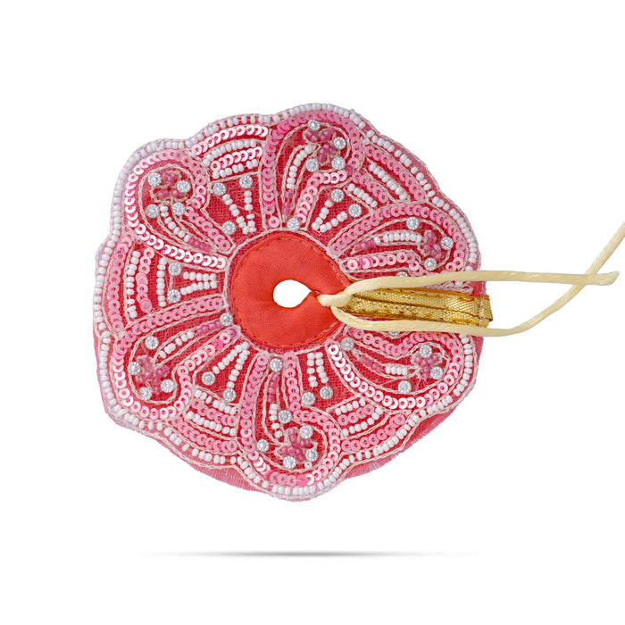 Krishna Dress Set – 4 Inches | Kanha Gajari Zari Dress / Fancy Krishna Outfit / Laddu Gopal Clothes For Deity