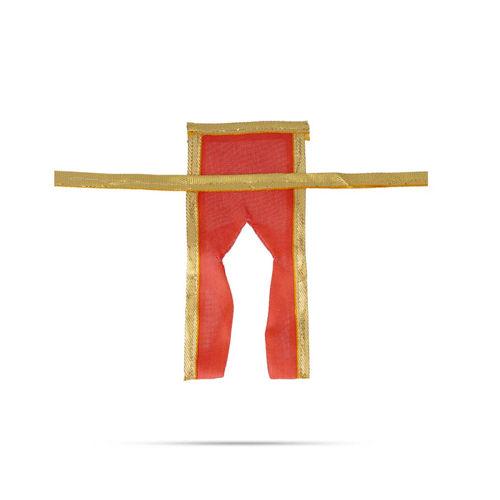 Krishna Dress Set – 4 Inches | Kanha Gajari Zari Dress / Fancy Krishna Outfit / Laddu Gopal Clothes For Deity