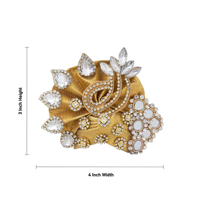 Stone Design Kireedam – 3 X 4 Inches | Decorative Turban Crown / Kiridam For Deity Decoration