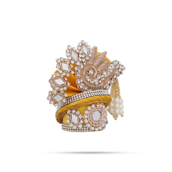 Stone Design Turban – 3.5 X 4 Inches | Deity Crown / Decorative Kiridam / Temple Decor Accessory