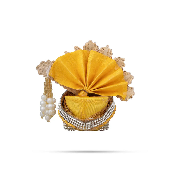 Stone Design Turban – 3.5 X 4 Inches | Deity Crown / Decorative Kiridam / Temple Decor Accessory