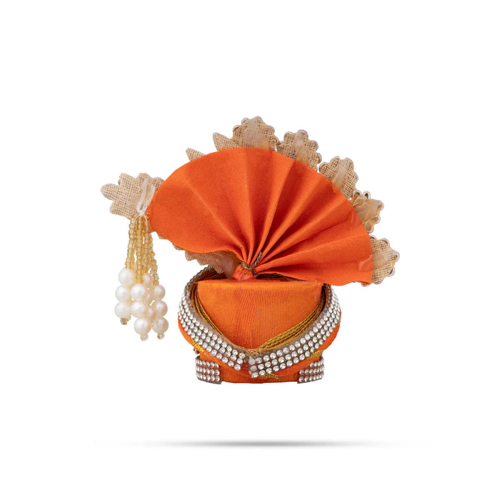 Stone Design Turban – 3.5 X 4 Inches | Deity Crown / Decorative Kiridam / Temple Decor Accessory