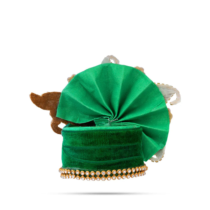 Peacock & Stone Design Turban – 3 X 4 Inches | Decorative Kiridam / Fancy Deity Crown For Temple Decor