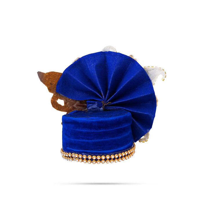 Peacock & Stone Design Turban – 3 X 4 Inches | Decorative Kiridam / Fancy Deity Crown For Temple Decor