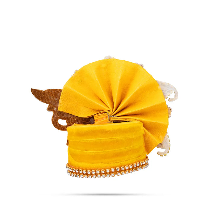 Peacock & Stone Design Turban – 3 X 4 Inches | Decorative Kiridam / Fancy Deity Crown For Temple Decor