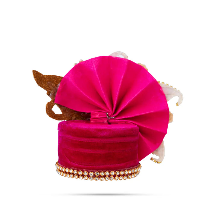 Peacock & Stone Design Turban – 3 X 4 Inches | Decorative Kiridam / Fancy Deity Crown For Temple Decor