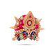 Zari And Stone Design Turban - 3 X 4.25 Inches | Decorative Kireedam/ Kiridam/ Crown For Deity Decor - Head & Face Accessories