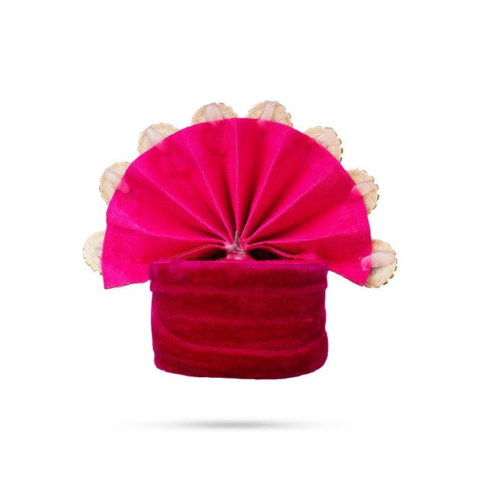 Stone Design Turban - 3.25 X 4 Inches | Decorative Kireedam/ Kiridam/ Crown For Deity Decor - Head & Face Accessories