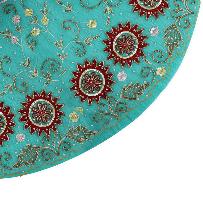 Radha Krishna Dress Set – 12 X 16 Inches | Jari Radha Krishna Poshak / Fancy Krishna & Radha Dress For Deity