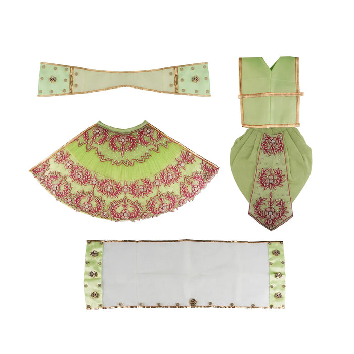 Radha Krishna Dress Set – 12 X 16 Inches | Jari Radha Krishna Poshak / Fancy Krishna & Radha Dress For Deity