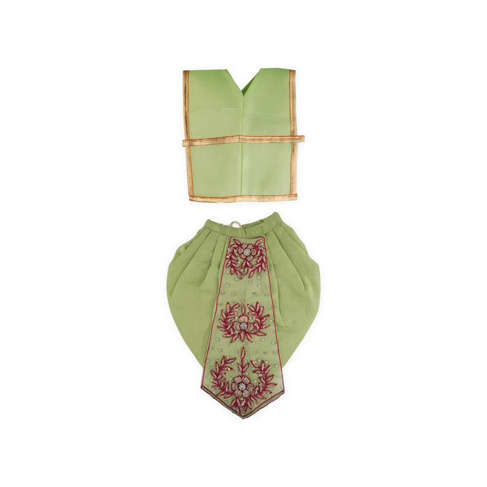 Radha Krishna Dress Set – 12 X 16 Inches | Jari Radha Krishna Poshak / Fancy Krishna & Radha Dress For Deity