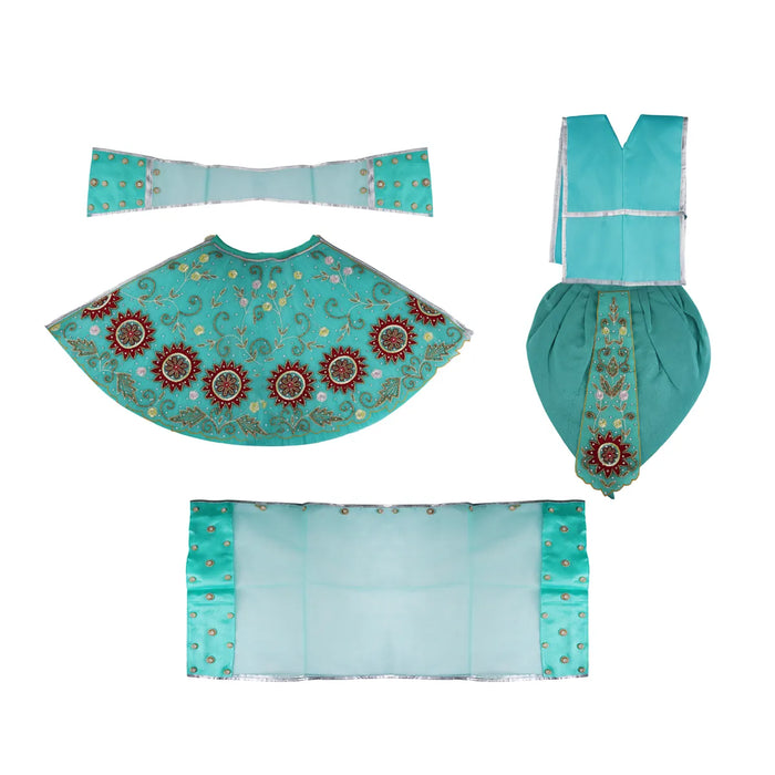 Radha Krishna Dress Set – 12 X 16 Inches | Jari Radha Krishna Poshak / Fancy Krishna & Radha Dress For Deity