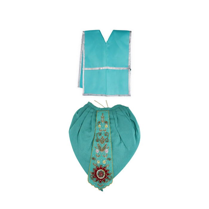 Radha Krishna Dress Set – 12 X 16 Inches | Jari Radha Krishna Poshak / Fancy Krishna & Radha Dress For Deity