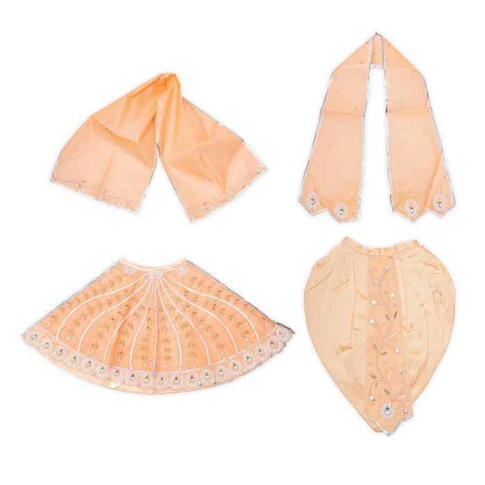 Radha Krishna Dress Set – 12 X 15.5 Inches | Jari Radha Krishna Poshak / Fancy Krishna & Radha Dress For Deity