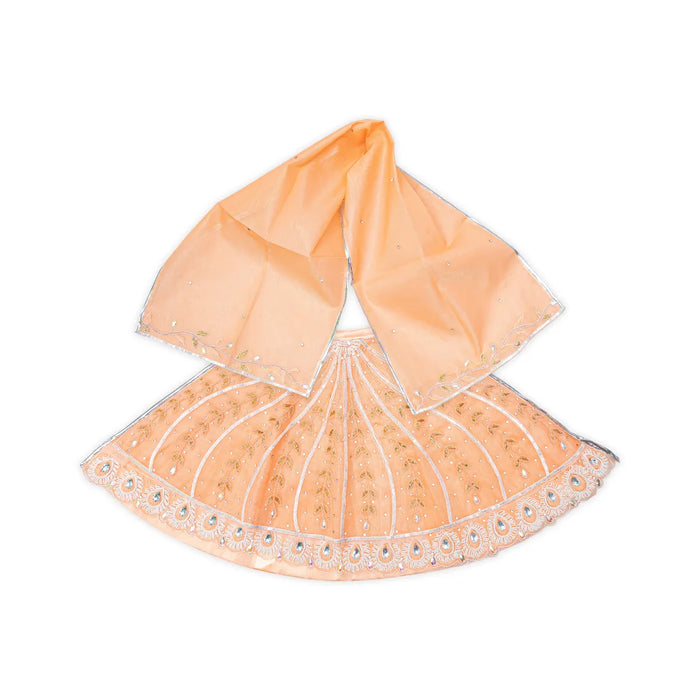 Radha Krishna Dress Set – 12 X 15.5 Inches | Jari Radha Krishna Poshak / Fancy Krishna & Radha Dress For Deity