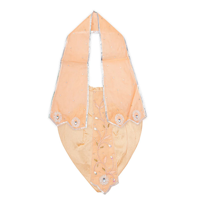 Radha Krishna Dress Set – 12 X 15.5 Inches | Jari Radha Krishna Poshak / Fancy Krishna & Radha Dress For Deity