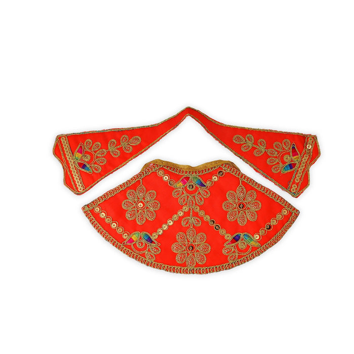 Mata Dress - 4 x 8.5 Inches | Embroidery Amman Pavadai / Mata Poshak / Lehanga patka for Deity