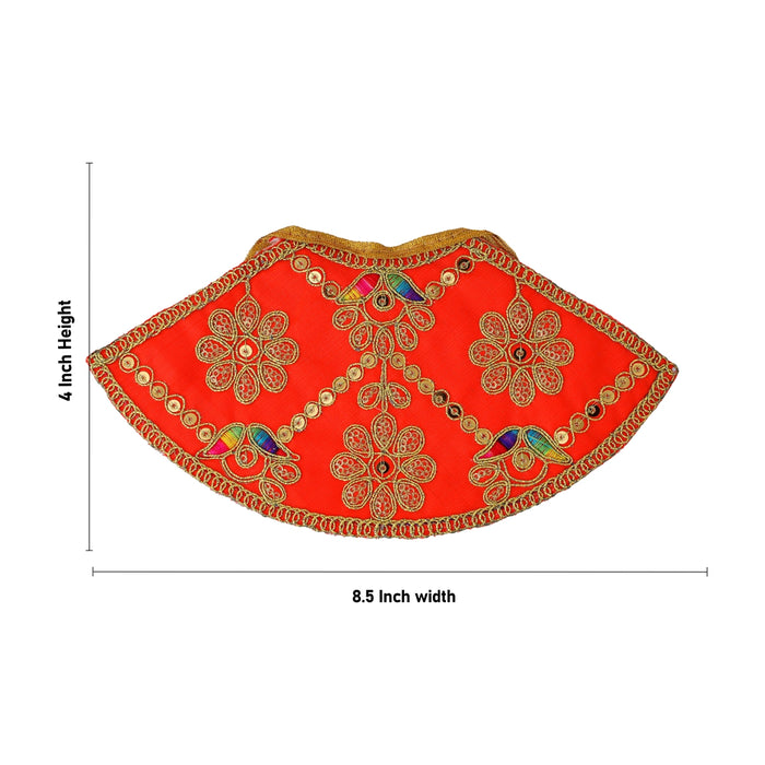 Mata Dress - 4 x 8.5 Inches | Embroidery Amman Pavadai / Mata Poshak / Lehanga patka for Deity
