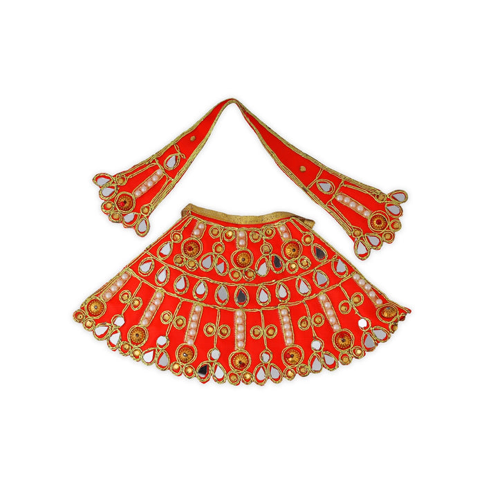 Lehanga Patka - 5 x 9 Inches | Designer Amman Pavadai / Mata Dress / Devi Vastra / Mata Rani Poshak for Deity