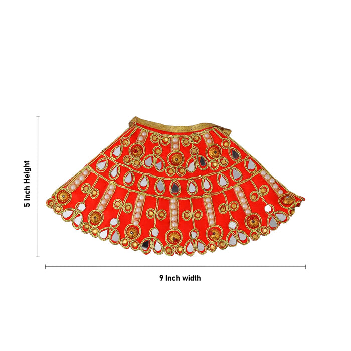 Lehanga Patka - 5 x 9 Inches | Designer Amman Pavadai / Mata Dress / Devi Vastra / Mata Rani Poshak for Deity