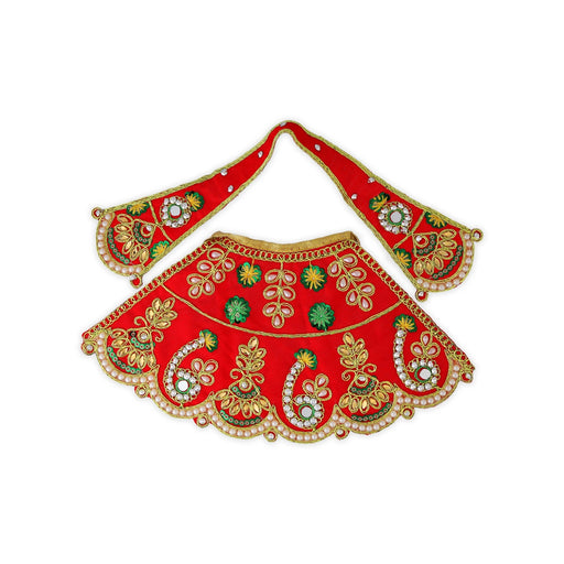 Amman Pavadai - 5.5 x 11 Inches | Mata Poshak / Lehenga Patka / Devi Dress / Devi Vastra for Deity - Devi Vastra