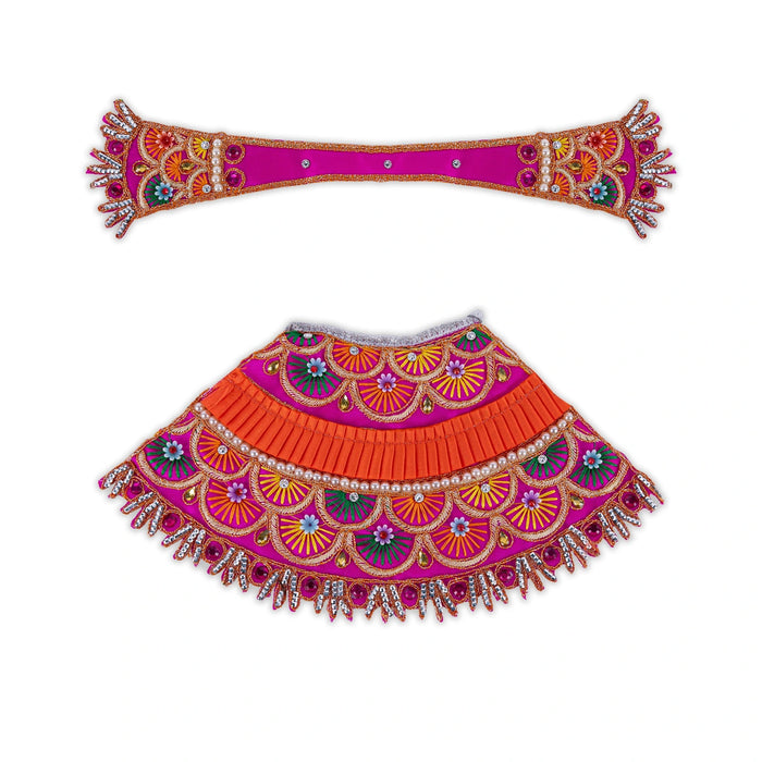 Devi Dress - 5.5 Inches | Amman Pavadai / Lehenga Patka / Mata Poshak for God Idol/ Assorted