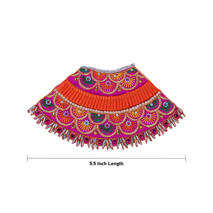 Devi Dress - 5.5 Inches | Amman Pavadai / Lehenga Patka / Mata Poshak for God Idol/ Assorted