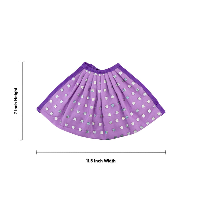Devi Dress - 5.75 Inches | Mata Rani Poshak/ Lehenga Patka/ Glitter Design Amman Pavadai For Deity Decor - Devi Dress