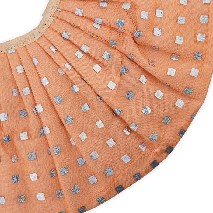 Devi Dress - 5.75 Inches | Mata Rani Poshak/ Lehenga Patka/ Glitter Design Amman Pavadai For Deity Decor - Devi Dress