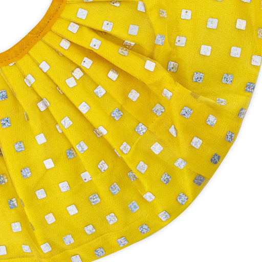 Devi Dress - 5.75 Inches | Mata Rani Poshak/ Lehenga Patka/ Glitter Design Amman Pavadai For Deity Decor - Devi Dress