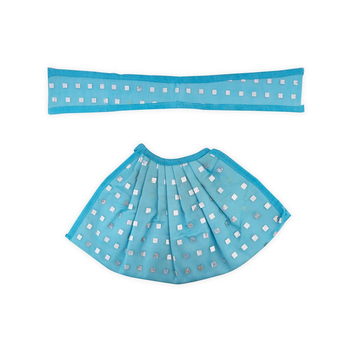 Devi Dress - 5.75 Inches | Mata Rani Poshak/ Lehenga Patka/ Glitter Design Amman Pavadai For Deity Decor - Devi Dress