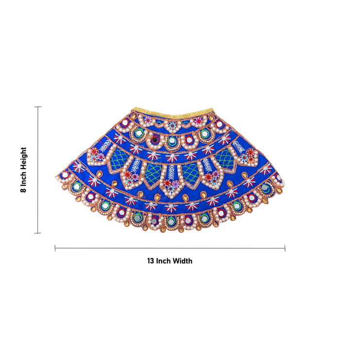 Devi Dress - 8 X 13 Inches | Mata Rani Poshak/ Lehenga Patka/ Embroidery Design Amman Pavadai For Deity Decor - Devi Dress
