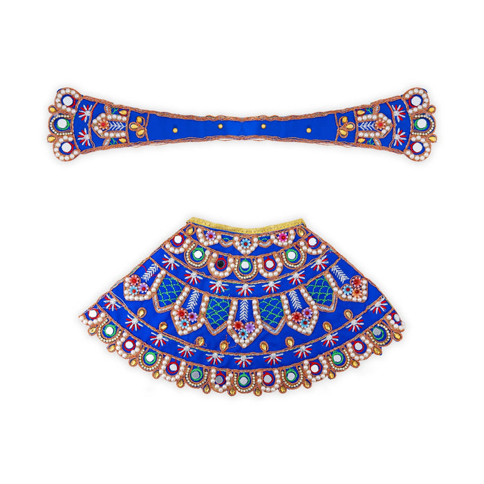 Devi Dress - 8 X 13 Inches | Mata Rani Poshak/ Lehenga Patka/ Embroidery Design Amman Pavadai For Deity Decor - Devi Dress