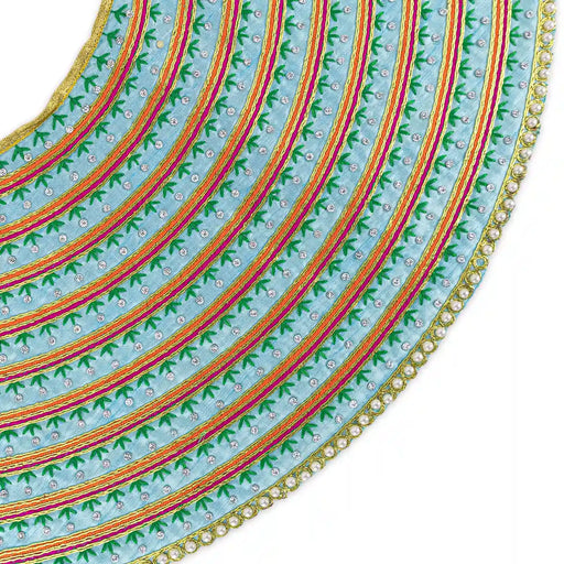 Devi Dress - 9 X 21 Inches | Mata Rani Poshak/ Lehenga Patka/ Embroidery Design Amman Pavadai For Deity Decor - Devi Dress