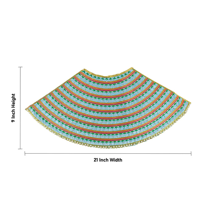 Devi Dress - 9 X 21 Inches | Mata Rani Poshak/ Lehenga Patka/ Embroidery Design Amman Pavadai For Deity Decor - Devi Dress