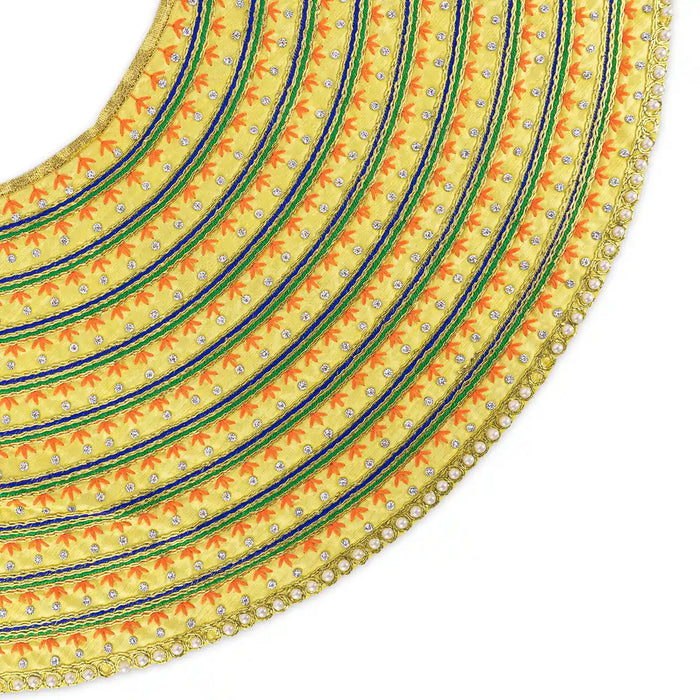 Devi Dress - 9 X 21 Inches | Mata Rani Poshak/ Lehenga Patka/ Embroidery Design Amman Pavadai For Deity Decor - Devi Dress