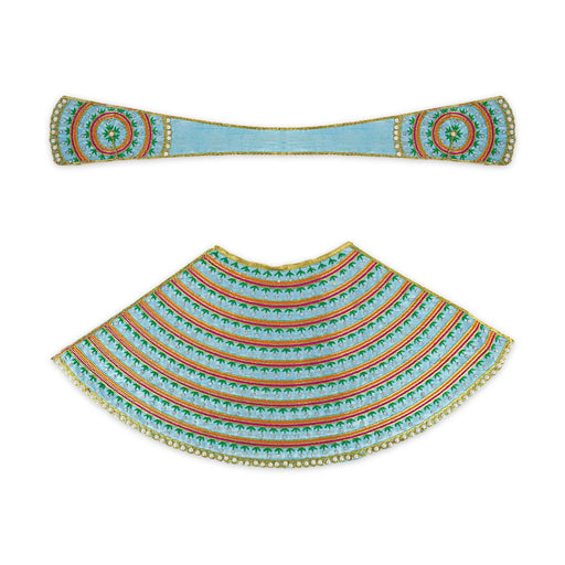 Devi Dress - 9 X 21 Inches | Mata Rani Poshak/ Lehenga Patka/ Embroidery Design Amman Pavadai For Deity Decor - Devi Dress