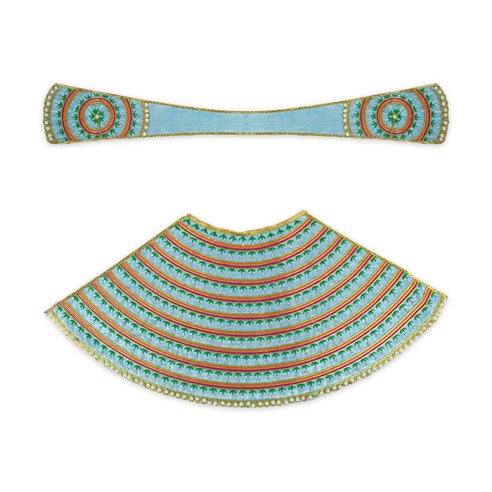 Devi Dress - 9 X 21 Inches | Mata Rani Poshak/ Lehenga Patka/ Embroidery Design Amman Pavadai For Deity Decor - Devi Dress