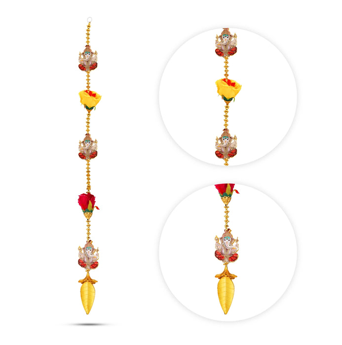 Side Toran Pair - 41 Inches | Flower with Ganesha Design Thoran/ Artificial Toran for Home Decor