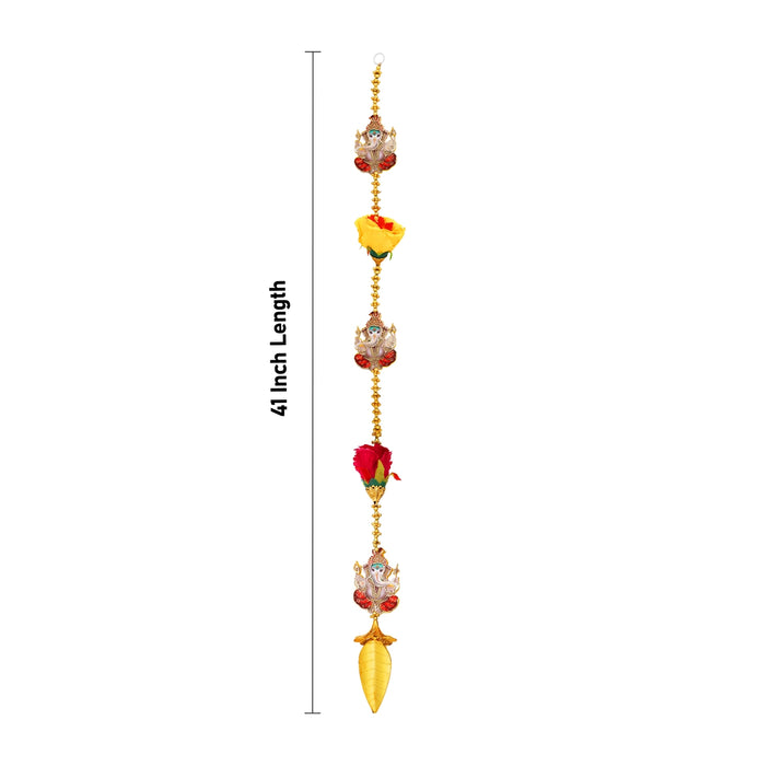Side Toran Pair - 41 Inches | Flower with Ganesha Design Thoran/ Artificial Toran for Home Decor