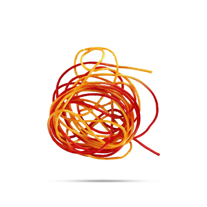 Dhaga Thread - 5 Mtr | Red & Yellow Dhaga Mala / Sacred Thread for Pooja, Raksha & Daily Ritual Use - Pooja Rituals