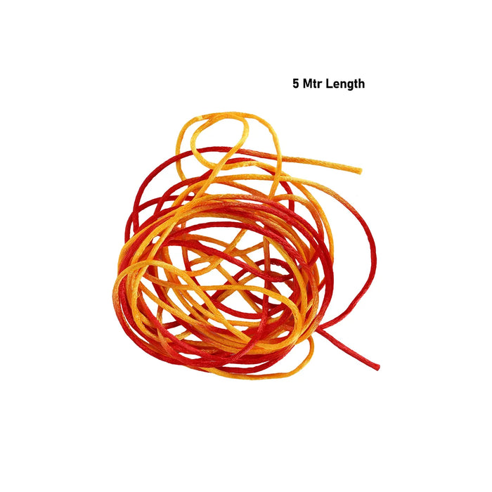 Dhaga Thread - 5 Mtr | Red & Yellow Dhaga Mala / Sacred Thread for Pooja, Raksha & Daily Ritual Use - Pooja Rituals