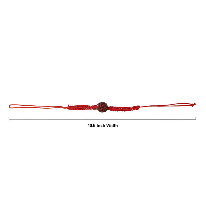Rudraksha Thread Bracelet – 10.5 Inches | Adjustable Red Thread Band / Spiritual Wrist Bracelet For Daily Wear
