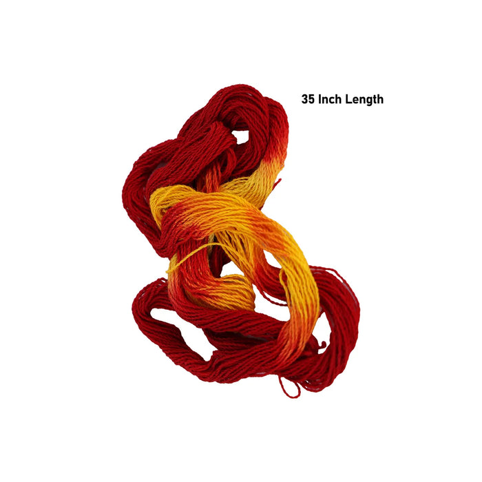 Dhaga Thread - 35 inches | Red & Yellow Dhaga Mala / Kalawa Thread for Pooja & Ritual Use - Pooja Rituals