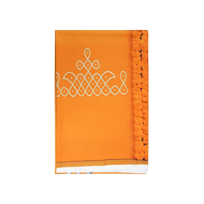 Pooja Screen - 4 x 6 Inches | Cotton Curtain / Temple Screen / Decorative Curtain For Pooja Room