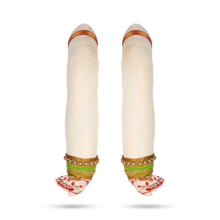 Lakshmi Paduka & Lakshmi Hands Set - 17 x 3 Inches | Cloth Hand & Leg/ Hastham Padham Holding Lotus